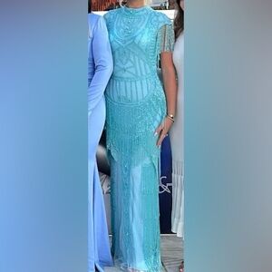 Custom turquoise mia mossa dress